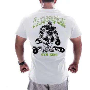 3XL Moda de Manga Curta T-shirt Mens Crânios Personalidade Algodão Casual Muscular de Homens em Roupas Plus Size Top Tees Plus Size