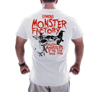 3XL Moda de Manga Curta T-shirt Mens Crânios Personalidade Algodão Casual Muscular de Homens em Roupas Plus Size Top Tees Plus Size