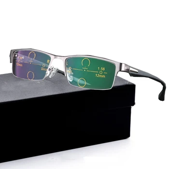 Alta Qualidade De 2018 Multifocal Progressiva Reaing Óculos Liga Semi-Sem Aro Moldura Antiga Pessoas Fotossensíveis Ótica Óculos