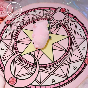 Anime Sakura Magia Matriz Tapete Tapete Tapete da Porta de Esteira Anti-slip de Pelúcia Princesa Criativa Artesanal Sala de estar Mesa de Café Tapete