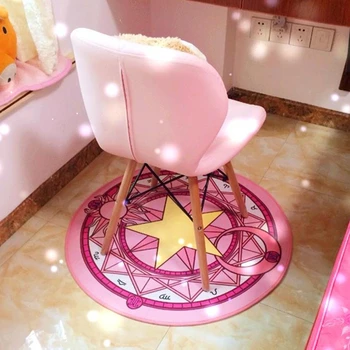 Anime Sakura Magia Matriz Tapete Tapete Tapete da Porta de Esteira Anti-slip de Pelúcia Princesa Criativa Artesanal Sala de estar Mesa de Café Tapete