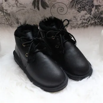 Verdadeira pele de Carneiro 2020 Novo Estilo as Mulheres do Clássico de Inverno Mulher de Neve Botas de pele de Carneiro Genuína Botas Quentes de Alta Qualidade Sapatos Botas