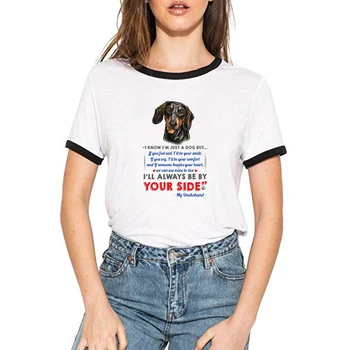 Dachshund Cão De Impressão Mulheres Camiseta De Manga Curta Casual E Funny T-Shirt De Verão Hipster Anime T-Shirt Feminina Harajuku Roupas Tops