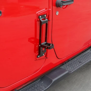 Porta Pé Punção De Metal Dobrável Dobradiça Etapa Do Pedal Para 2007-2018 Jeep Wrangler Jk 2 Portas / 4 Portas (1 Pack, Preto)