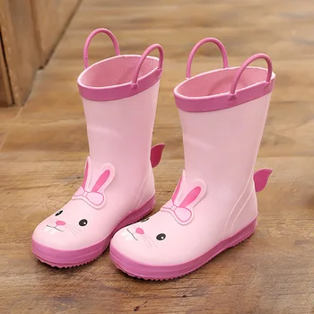 Crianças Botas de Chuva De Meninos Meninas rapazes raparigas Botas de Borracha 2020 Miúdos Bonitos Novo Animal Print antiderrapante Moda Impermeável Bebê Sapatos de Água