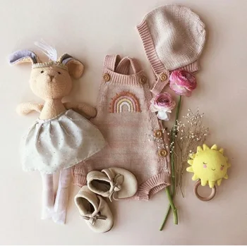 Romper Do Bebê 2020 Wawa Nova Marca De Outono Inverno Da Criança Meninos Meninas Do Arco-Íris Bonito Tricotar Blusas E Macacões De Recém-Nascidos Roupas Infantis