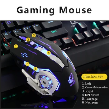 Jogo do Rato com Fio de 7 Botões do mouse 4000 DPI LED Mouse Óptico USB do Computador Gamer Ratos Jogo Mouse em Silêncio Mouse Para PC portátil