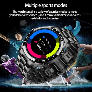 LIGE 2020 círculo Completo, tela de toque de aço Banda luxo de chamada Bluetooth Homens inteligentes relógio Impermeável Atividade de Esporte relógio de fitness+caixa