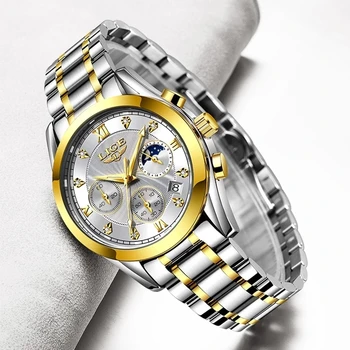 2020 LIGE Novo Rosa de Ouro Mulheres Negócio de relógios de Quartzo Relógio de Senhoras Marca de Topo do Luxo Feminino Relógio de Pulso da Menina Relógio Relógio Feminino