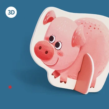 TOI Meu Primeiro quebra-Cabeças 3D Dupla-face de Papel Cognitivo quebra-Cabeças Bebê animal em forma de jogo de quebra-cabeça de brinquedo para as crianças 2Y+