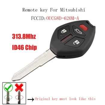 313.8 Mhz 3+1Buttons Remoto tecla Para Mitsubishi Galant Eclipse 2007 2008 2009 2010 2011 2012 OUCG8D-620M-UM ID46 Chip Original chave
