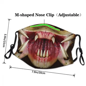 Predador Boca Alienígena Mandíbulas Abertas Máscara para o Rosto, Anti Névoa de Proteção do Adulto Não-Descartáveis, máscara de respiração Boca-Mufla