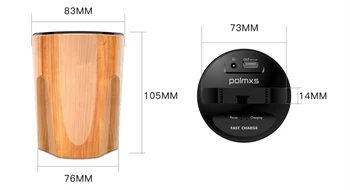 De madeira do Cilindro Rápido Carregador de Carro de Carregamento sem Fios com Saída USB De 2,4 Uma Adaptação para o iPhone 8 X Samsung S8 S7 S6 S6 borda