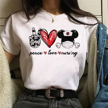 2021 Mulher Camisetas de Manga Curta Harajuku Estética Gráfico T-Shirts Tamanho Plus 5xl Paz Amor Nuesing de Impressão Ulzzang Roupas Tops
