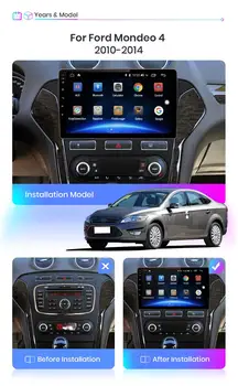 360 Câmera Android de 10 64G jogador de Multimédios do Carro Para Ford Mondeo MK4 2011-2013 rádio estéreo de áudio em seu GPS Navin Tela da unidade principal IPS