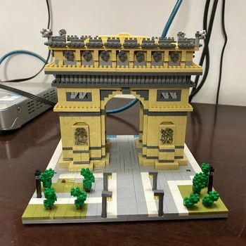 Lezi 8004 Arquitetura Mundial Arco do Triunfo, Portão Modelo 3D DIY Mini Blocos de Diamante Tijolos de Construção de Brinquedo para as Crianças sem Caixa