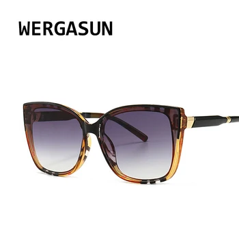 WERGASUN de grandes dimensões Óculos estilo Olho de Gato Mulheres Listra Ultraleve Vintage Armações de Óculos Homens Mulheres da Moda de Óculos de sol UV400