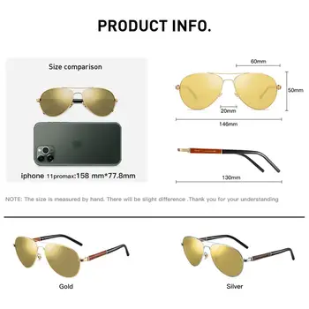 CAPONI Visão da Noite, Homens de Óculos de sol Polarizados Fotossensíveis Pernas de Madeira Piloto de Condução Óculos Para o sexo Masculino UV Protege BSYS409