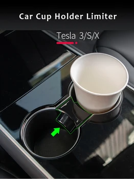 O Suporte de copo Limitador de Tesla Modelo 3 Modelo Y Slot de Deslizamento Limite Clipe de Carro da Copa Slot Limitador Modelo de Três 2017 2018 2019 Reduzir o Tremor