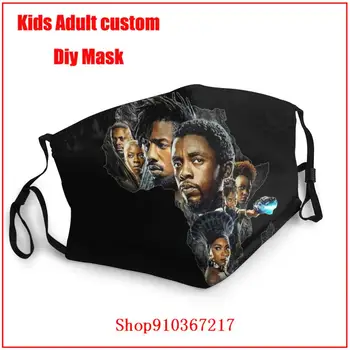 Pantera negra Wakanda DIY rosto maks moda lavável, reutilizável máscara facial de adultos mascarillas de tela lavables con filtro