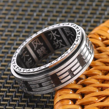 Innopes vintage clássico dos grandes homens do anel ajustável jóia de aço inoxidável de grande anel de polegar de ouro rosa punk rock anel