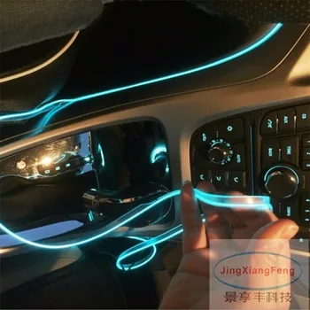 JingXiangFeng Decoração DIY 12V Auto Interior do Carro de Néon do DIODO emissor de Luz EL Corda de Fio de Tubo de Linha do Partido Capina Decalque de 10 Cores, 5M