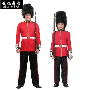 Traje de Halloween Para Crianças de Uniforme da Guarda Real Britânica Meninos Cosplay Traje de soldado Americano uniforme Partido Desempenho