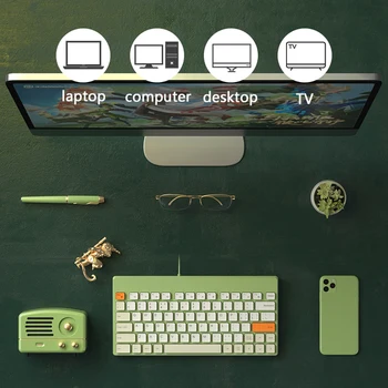 Fio Teclado Mouse Combo Lucrativo Teclado para Jogos Slient Botão Mini PC Gamer, o Teclado Mouse Kits para o Portátil Macbook Computador