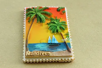 De férias nas Maldivas Viagens e Turismo Lembrança 3D Resina Ímã de Geladeira com a IDÉIA do PRESENTE