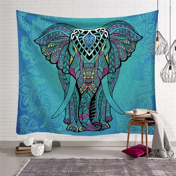 Indiana Verde Elefante Tapeçaria Mandala Colorida Impressa para Casa Decorativa Hippie Pendurado na Parede Tapeçarias Tapete de Yoga w3-novo-Lc-1
