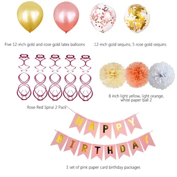 Festa de aniversário, Balões de papel de flor, bola de chuveiro do bebê decorações de aniversário de casamento decoração sequin balão por um ano