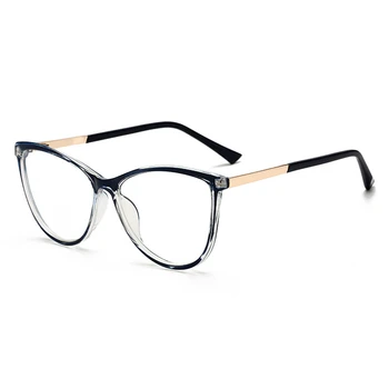 Olho De Gato Transparente Computador Óculos De Armação Mulheres Homens Anti Luz Azul Óculos Para Limpar Lente De Óculos Ópticos Espetáculo De Óculos