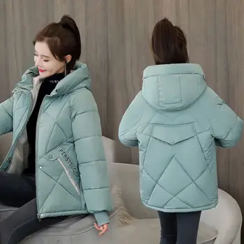 Vangull de Inverno com Capuz mulheres Parkas Jaqueta de 2020 casuais Novo engrossar quente acolchoado jaquetas casaco Feminino sólido de agasalho jaqueta snowly