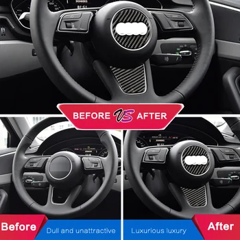 Decoração Interior do carro Volante, Painel de Fibra de Carbono 3D Adesivo Para Audi a4 b9 S4 Acessórios 2016 2017 2019 Estilo Carro