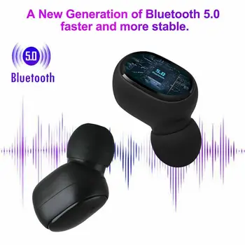 E6S Tws Bluetooth 5.0 sem Fio de Fone de ouvido LED de indicação de Ruído Airdots Esportes Estéreo de Fone de Fone de ouvido de Prevenção Heades Para Re T2B7