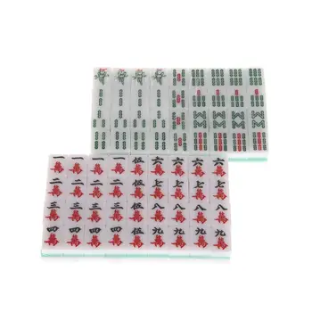Portátil Mini 144 Mahjong Conjunto de Mah jong Tabela Tradicional Jogo de Viagem Dobrável