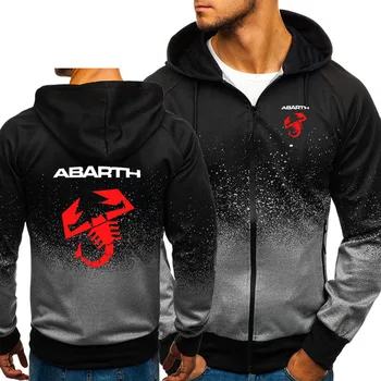 ABARTH Logotipo Hoodies Moda Zíper Pulôver de Roupas de Algodão 3D Gradiente de Moletom Karl Abarth Casaquinho de Jaquetas Casacos