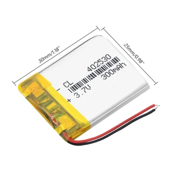 2PCS 3.7 V bateria de lítio do polímero 402530 300MAH Recarregável do Li-íon das Pilhas Para MP3 MP4 GPS Smart Watch Mouses Bluetooth