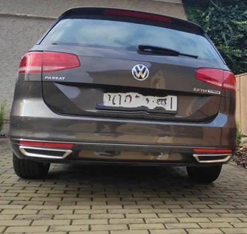 R LineStill Volkswagen Passat B8 2016-20 de Escape Cromados Olhando Difusor de R LineStill SD de Alta Qualidade Fita Dupla Face com Montagem