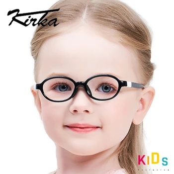 Kirka Crianças Flexível Crianças Óculos de TR90 Bebê Óculos Macio Crianças Armações de 2 a 5 Anos de Idade, Óculos de Acetato Preto
