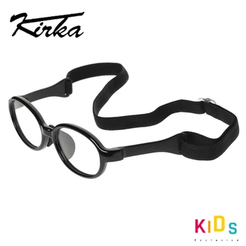 Kirka Crianças Flexível Crianças Óculos de TR90 Bebê Óculos Macio Crianças Armações de 2 a 5 Anos de Idade, Óculos de Acetato Preto