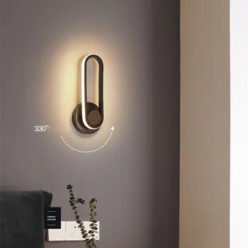 Moderno, minimalista e criativo corredor corredor lâmpada Nórdicos personalidade escada de led rotativa de cabeceira lâmpada de parede