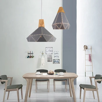 Design moderno luzes pingente Nórdicos colorido lâmpada led para a iluminação home-bar e restaurante em madeira de lâmpadas sala de estar com abajur
