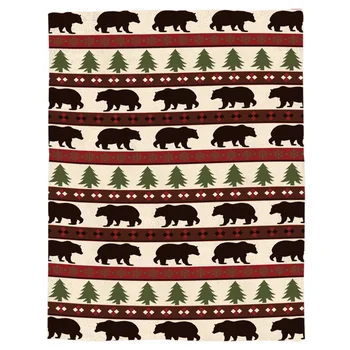 Tema de natal Urso Árvore de Natal de Jogar Cobertor Quente Cobertor de Microfibra Quarto Sofá Fornece Cobertores para Camas