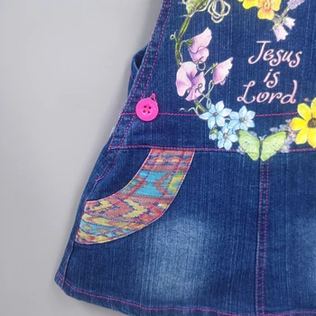 DIIMUU Verão Meninas Sundress Jeans Jumper Saias, Roupas de Bebê Flores para as Crianças Suspensórios Saias Ajuste de 1 a 3 Anos