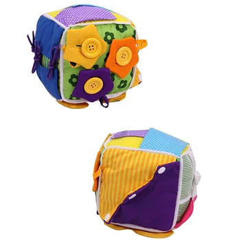 Colorido Bola Macia de Bebê Aprender Montessori Brinquedos Cubo de Pelúcia Chocalhos Educacionais Aprender da Criança para Crianças de Berço Brinquedos