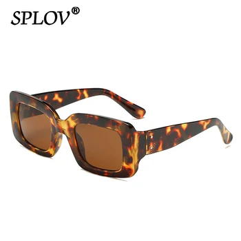 2020 Vintage Retro Retangular Pequena Homens Óculos de sol de Marca de Designer de Moda Leopard Moldura Quadrada de Óculos de Sol das Mulheres UV400 Tons