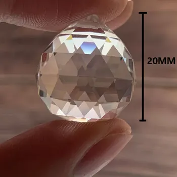 10pcs 20MM Feng Shui Suspensão Facted Bola de Cristal Prismas de Vidro Lustre Partes Suncatcher Pingente de DIY Ornamento de Suspensão