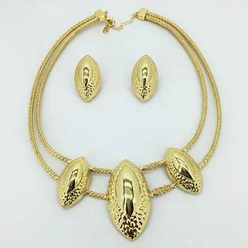 Dubai, colar de ouro, brincos de coleção de moda Nigéria casamento Africano pérola coleção de jóias italiano mulheres conjunto de jóias