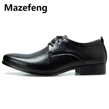 Mazefeng 2019 Novo De Alta Qualidade Do Estilo Britânico De Couro Homens Sapatos Lace-Up Novilho Vestido De Negócio Homens Sapatos Oxfords Masculinos Sapato Formal